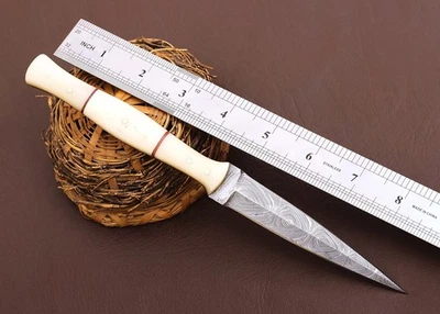 Best Handmade Fix Blade Double edge Dagger knife Boot Hunting Tactical Sports - Image 1 of 4