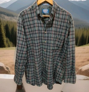 Pendleton Wollhemd Herren L blau kariert Flanell Button Down Board Brustumfang 42"L 32" - Bild 1 von 3