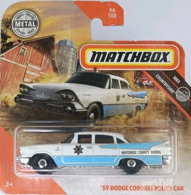 MATCHBOX '59 DODGE CORINET POLICE CAR DIECAST MODEL FREE SHIPPING  - Immagine 1 di 4