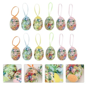 12 Pezzi Uovo di Pasqua Giocattolo Uovo di Pasqua Colorato Decorazione Dipinta a Mano Giocattolo Bambini - Foto 1 di 12