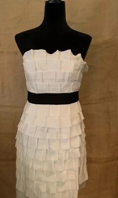 Phoebe Couture white ruffle party cocktail sleeveless dress size 4 - Image 1 of 4