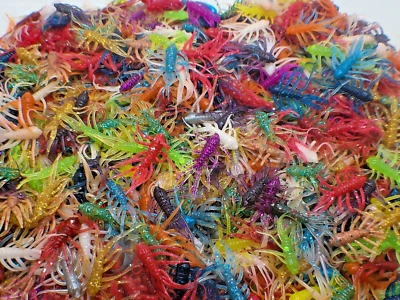STAFFS FISHING LURES 75 Lot BREAM BUG 1-3/8" Mixed Colors Soft Plastic Fishing Lure CRAPPIE PANFISH