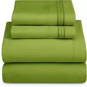 Full Size Sheets - 4 Piece Bed Sheet Set, Hotel Luxury Double Brushed Bed Sheets - Picture 1 of 12