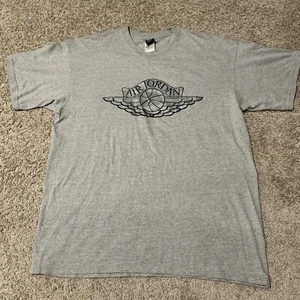 VTG 2001 Nike Air Jordan I 1 Wings CO.JP Tokyo Japan Silver Grey T-Shirt sz XL - Picture 1 of 8