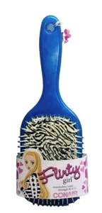Conair Flirty Girl Tourmaline Ionic Detangle Paddle 9.5" Hair Brush 88730 Blue - Picture 1 of 1