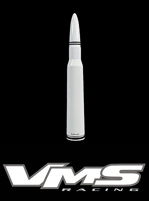 VMS RACING FORD F150 F250 50 CAL CALIBER BULLET ALUMINUM SHORT ANTENNA WHITE KIT - Image 1 of 3