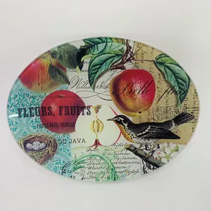 Michel Design Works Glass 6.25” Fruit Snack Dessert Plate Robin - Picture 1 of 4
