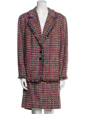 Trajes de tweed con flecos coloridos Escada (chaqueta y falda) (46) Foto 1 de 4