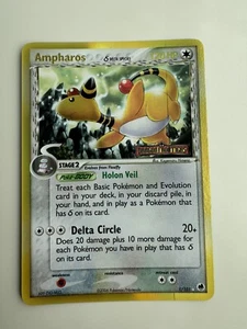 Pokémon TCG Ampharos (Delta Species) EX Dragon Frontiers 1/101 Reverse Holo Holo - Picture 1 of 2