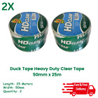 Duck Tape Heavy Duty Clear 2x Tape 50mm x 25m for Boxes Parcels carton (2 Tapes)
