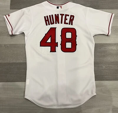 NWT Signed Authentic Majestic Torii Hunter Anaheim Angels Baseball Jersey Sz 44 - Image 1 of 4