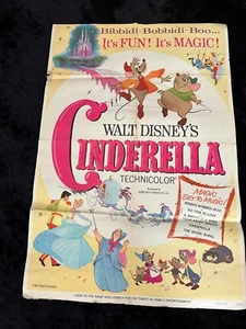 PÓSTER DE PELÍCULA "CENICIENTA" ORIGINAL R73 DOBLADO UNA HOJA WALT DISNEY - Imagen 1 de 4