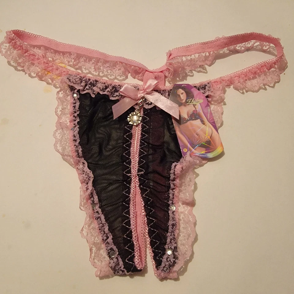 Tanga de encaje Fhideai sexy atractivo experto ROSA/NEGRO s/m  Foto 1 de 4