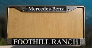 Foothill Ranch California Mercedes Benz Vintage Dealer License Plate Frame METAL - Picture 1 of 6