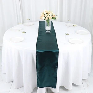 Peacock Teal SATIN 12x108" Table RUNNER Wedding Party Catering Dinner - Picture 1 of 8