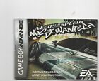 Need For Speed Most Wanted GameBoy Advance MANUAL ONLY Authentic NO TRACKING