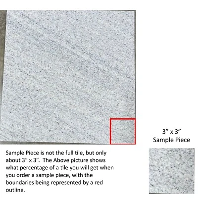 Tile Imperial White Granite Natural Stone About 3x3 SAMPLE PIECE TS-116 - Image 1 of 2