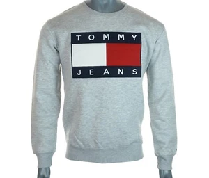 Authentic Men's Tommy Hilfiger Sweatshirt Embroidered Fleece Lined 2XL Grey - Picture 1 of 7