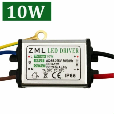 LED Power Supply Transformator 10W 20W 30W 50W 70W 100W Driver WP IP65 AC85-265V - Image 1 of 4