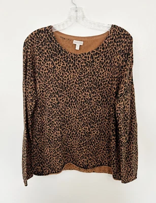 Túnica Granate Hill Mujer Negro Marrón Estampado Animal L Suéter Seda Algodón L Oficina Foto 1 de 4