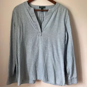 Top da donna arrotolato Lauren Jeans Company manica lunga cotone taglia large - Foto 1 di 9