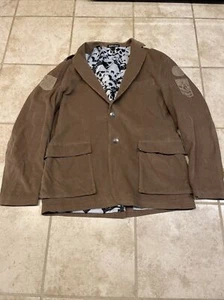 Affliction Live Fast Jacket Mens Large Corduroy Blazer Brown Tan 44-46 - Picture 1 of 10