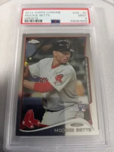 2014 Mookie Betts Topps Chrome Update PSA 9 Rookie RC #US-20 Dodgers Red Sox SP - Picture 1 of 2