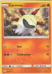 Larvesta 34/236 Pokemon Cosmic Eclipse - Picture 1 of 2