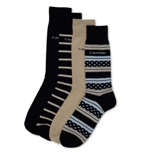 Paquete de 4 calcetines de vestir a rayas y puntos de Calvin Klein para hombre - Imagen 1 de 1