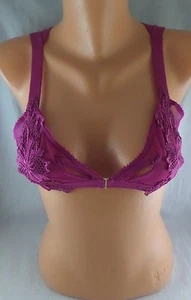 NWOT Womens Honeydew Erica Cross Back Cut Out Bralette in Purple Lace Size L - Picture 1 of 4