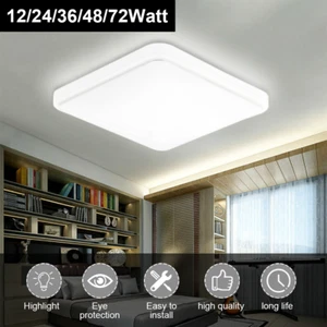 Modern LED Ceiling Light Square Panel Down Lights Bedroom Bathroom Kitchen Lamp - Picture 1 of 16