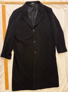 Chaps Ralph Lauren Men's Cashmere Wool Blend Black Overcoat - Picture 1 of 18