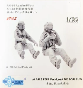 Snowman SG-8001 1/35 AH-64 Apache Pilots 2pcs 3D Printed - Foto 1 di 3