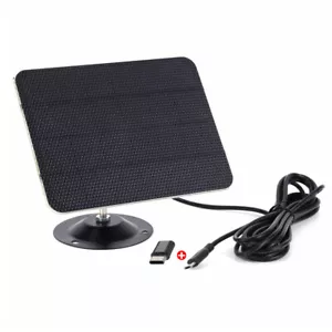 10W 5V 360° Solarpanel USB+Typ-C wasserdicht für Überwachungskamera mit 3m Kabel - Bild 1 von 23