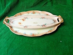 Vintage Fraureuth Germany Two Serving Pinecone Oval Platter 13.5" and 14" - Picture 1 of 9