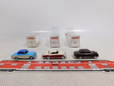 Wiking 1:87 H0 3x MB 220: 0140 01 0144 20 33 0144 21 Coupé Mint+Box #EG745-0,5 - Immagine 1 di 4