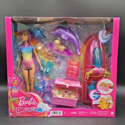 Nueva Barbie Dreamtopia Muñeca de Playa con Jet Ski y Playa Acuática Deporte Cachorro Delfines Foto 1 de 4