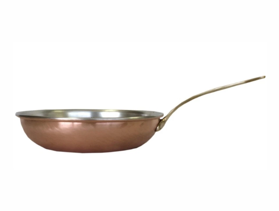 Padella in rame stagnato 1 manico diametri a scelta da 24 a 40 cm made in Italy - Immagine 1 di 3