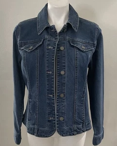 Chaqueta vaquera Charter Club para mujer con botones delanteros talla M azul - Imagen 1 de 4