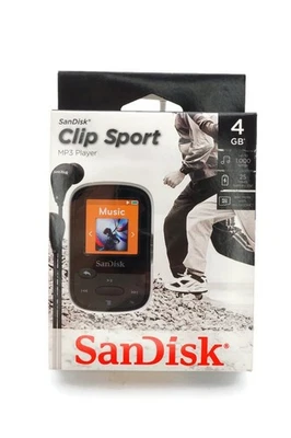 SanDisk Clip Sport 4GB MP3 Player FM Radio Black New - Image 1 of 4