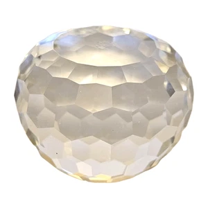 Klar Kunst Glas Kugel Briefbeschwerer facettiert Waben schwer Simon Designs 3 - Bild 1 von 4