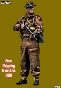 1/35 Resin Figure WWII British Infantry Standing at Ease w Sten Model Kit 44505 - Picture 1 of 6