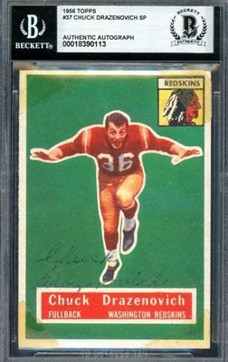 Chuck Drazenovich Beckett BAS Signed 1956 Topps Autograph - Image 1 of 2