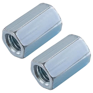 (10 Pcs) 3/4"-10 Coupling Nuts Zinc, Extended Hexagon Plated Steel Rod Coupling - Picture 1 of 12