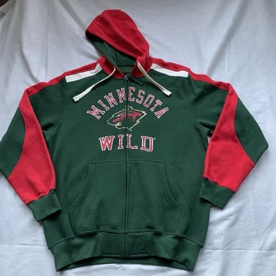 Minnesota Wild New WOT Mens Large-Full Zip Hooded Sweatshirt NHL Hockey  Hoodie - Image 1 of 4
