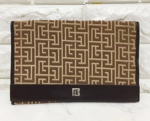 No20845 Pierre Balmain French Canvas Leather Clutch Bag Pouch - Picture 1 of 9