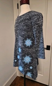 Top Suéter Estilo Túnica Metálico Gris Plateado Desigual Talla M - Imagen 1 de 7