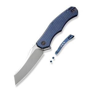 WE Knife RekkeR Frame Lock 22010G-4 Blue Titanium CPM 20CV Steel Pocket Knives - Picture 1 of 9