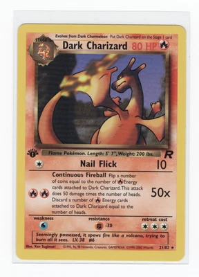POKEMON 1st Edition Team Rocket - DARK CHARIZARD (21/82) - NM - Image 1 of 2