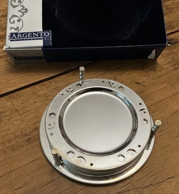 "Juego de 6 bandejas de canapé vintage ARGENTO plateadas MONTAÑA RUSA - Italia 4"" luna estrella sol" Foto 1 de 4